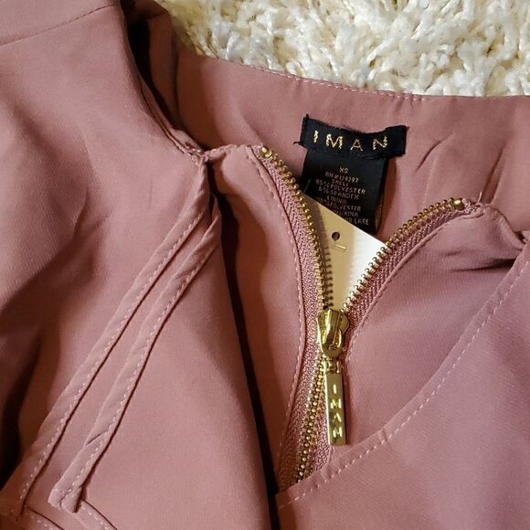 IMAN Global Chic Cascading Blazer with Gold Zipper - Picture 2 of 9